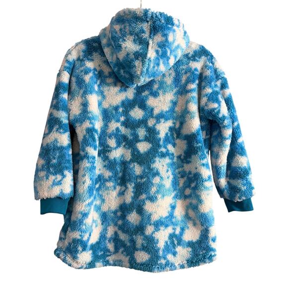 Cat & Jack Kids Blue & White Oversize Wearable Blanket Hoodie Size XS/S - Picture 2 of 5